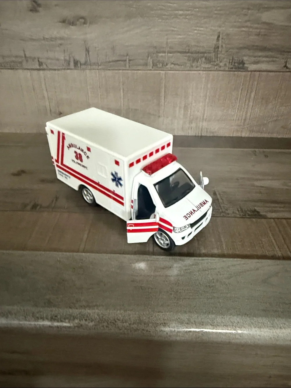 Kids Toy Vehicle Set - Black Police SUV, White Ambulance, Yellow School Bus